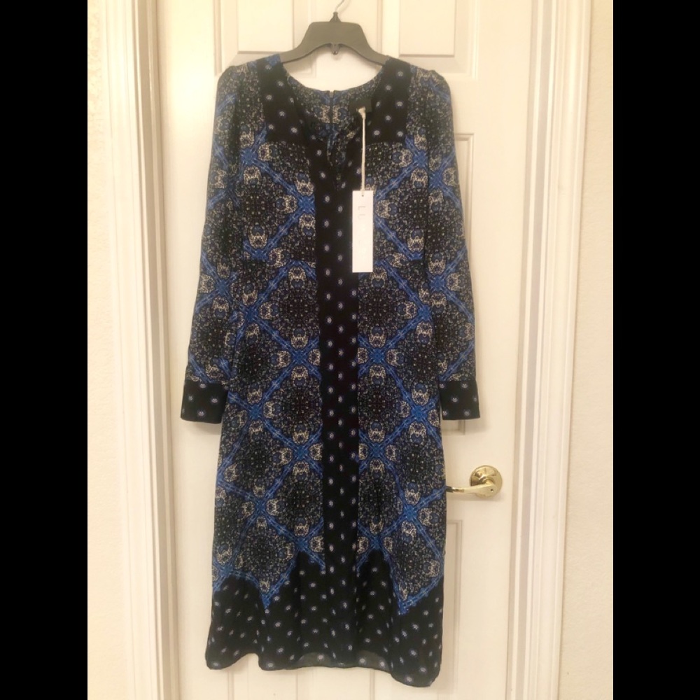 Blue Paisley Print Dress